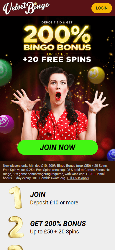 Velvet Bingo Casino Mobile screenshot